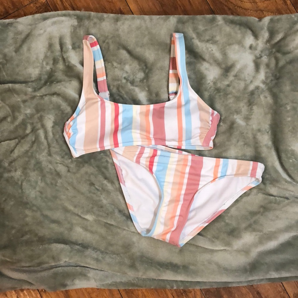 2/$15 Striped 2 Piece bathing suit